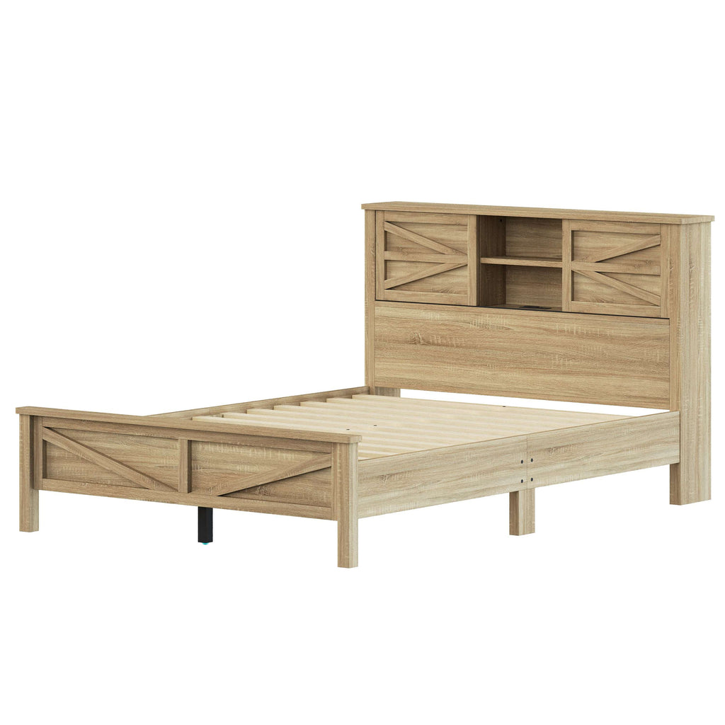 The Atlas Wooden Bedroom Set - Platform Bed, Nightstand & Dresser