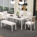 6-Piece Expandable Rustic Dining Set with Bench - Handcrafted Distressed Finish
