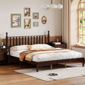 Elegant Retro Platform Bed with Gourd-Shaped Headboard
