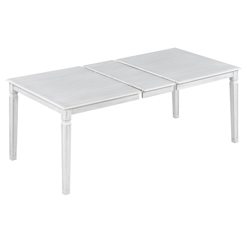 6-Piece Expandable Rustic Dining Set with Bench - Handcrafted Distressed Finish - HECATEVIC Home Design