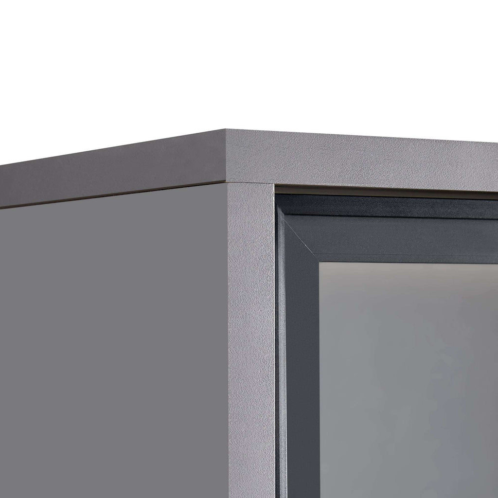 Hecatevic Modern Display Cabinet with LED Lights & Adjustable Glass Shelves